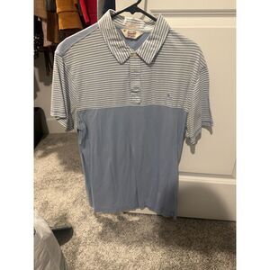 Original Penguin Classic Fit Striped Polo Shirt Blue/White XL